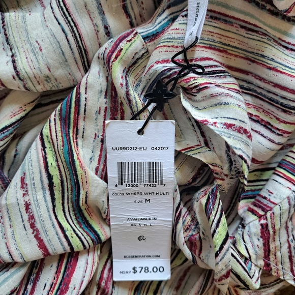 NWT BCBG Generation Striped Lightweight Sheerish  Shorts Romper/ Playsuit Med - Picture 11 of 16